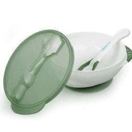 Μπωλ με Κουτάλι Θερμοκρασίας – Suction Bowl with Ideal Temperature Feeding Spoon Set GRAY – KID0095