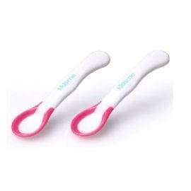 Κουτάλια Σιλικόνης με Ένδειξη Θερμοκρασίας – Silicon Ideal Temperature Feeding Spoon Set  LAVENDER – KID0020