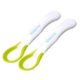 Κουτάλια Σιλικόνης με Ένδειξη Θερμοκρασίας – Silicon Ideal Temperature Feeding Spoon Set LIME – KID0021