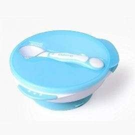 Μπολ με Κουτάλι Θερμοκρασίας – Suction Bowl  With Ideal Temperature Feeding Spoon Set  AQUAMARINE – KID0015