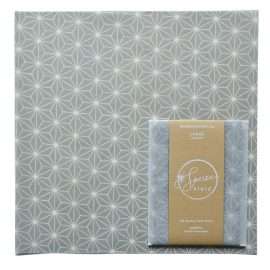 Βeeswax food wrap. Περιτύλιγμα φαγητού από οργανικό βαμβάκι και μελισσοκέρι 33x33cm JAPAN STARS GRAU