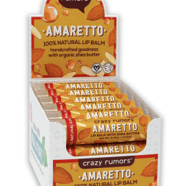 Ενυδατικό Lip Balm Crazy Rumors 100% Natural & Vegan γεύση Amaretto. Display 12 τμχ