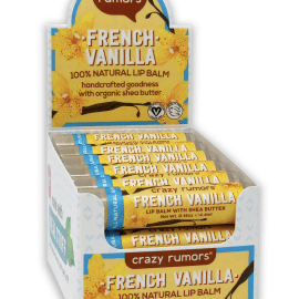 Ενυδατικό Lip Balm Crazy Rumors 100% Natural & Vegan γεύση French Vanilla. Display 12 τμχ