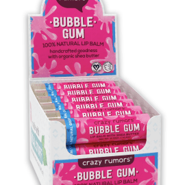 Ενυδατικό Lip Balm Crazy Rumors 100% Natural & Vegan γεύση Bubble Gum. Display 12 τμχ