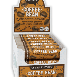 Ενυδατικό Lip Balm Crazy Rumors 100% Natural & Vegan γεύση Coffee Bean. Display 12 τμχ