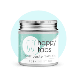 Happy Tabs οδοντόκρεμα σε ταμπλέτες Fresh Mint χωρίς Fluoride 80 tabs