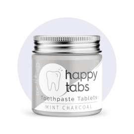Happy Tabs οδοντόκρεμα σε ταμπλέτες Mint Charcoal χωρίς Fluoride 80 tabs