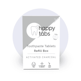 Happy Tabs οδοντόκρεμα σε ταμπλέτες Fresh Mint Charcoal χωρίς Fluoride 120 tabs Refill
