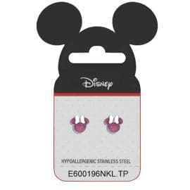 Disney For Pharmacy-Minnie pink glitter Enamel – Yποαλλεργικά σκουλαρίκια