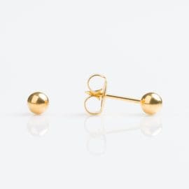 Σκουλαρίκια Τρυπήματος Σφαιρικά Επιχρυσομένα 4mm Studex