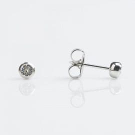 Σκουλαρίκια Τρυπήματος Κρύσταλλα Με Ασημί Βάση 3mm Studex