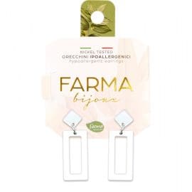 Υποαλλεργικά Σκουλαρίκια Κρεμαστά Πλαίσια Περλέ 27mm (PLC50) Farma Bijoux