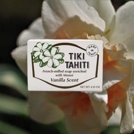 Tiki VanillaΣαπούνια Σαπούνι με περιεκτικότητα 30% σε Monoi oil, με άρωμα Βανίλια,130gr