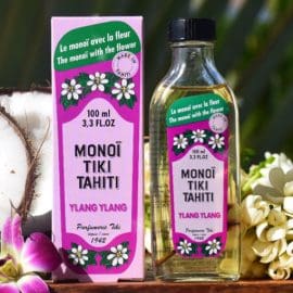 Monoi Tiki Ylang Ylang in glass bottle Λάδι Περιποίησης Προσώπου : Σώματος, σε γυάλινο μπουκάλι, με άρωμα Ylang Ylang, 100ml