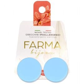Υποαλλεργικά Σκουλαρίκια Στρογγυλά Κουμπιά Μπλε Παστέλ 22mm (LTC55) Farma Bijoux