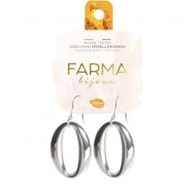 Υποαλλεργικά Σκουλαρίκια Ασημένιο Οβάλ 45mm (BEPS01) Farma Bijoux
