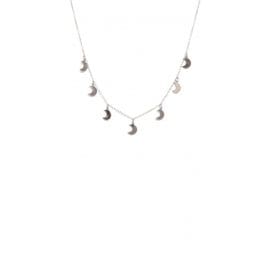 Υποαλλεργικό Κολιέ Ασημί με Φεγγάρια 38/42CM (BE1S7L) Farma Bijoux