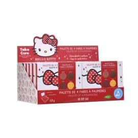 Hello Kitty Παλέτα Σκιών Ματιών 4 Χρώματα με Πινέλο και Καθρέπτη(Stand 12 Τεμάχια) Take Care
