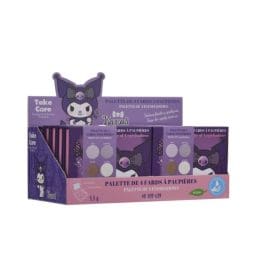 Kuromi Παλέτα Σκιών Ματιών 4 Χρώματα με Πινέλο και Καθρέπτη(Stand 12 Τεμάχια) Take Care
