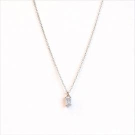 Υποαλλεργικό Κολιέ Ασημί Με Διάφανο Κρύσταλλο 38/42CM (BE1SP01) Farma Bijoux