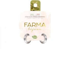 Υποαλλεργικά Σκουλαρίκια Κρίκοι Ασημί Ανάγλυφοι 12mm (BEC509-12M) Farma Bijoux