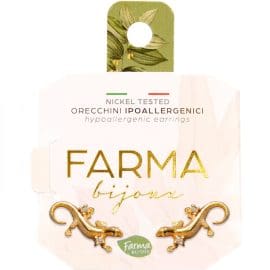 Υποαλλεργικά Σκουλαρίκια Χρυσό Ερπετό με Κρύσταλλα (BEG010) Farma Bijoux