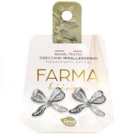 Υποαλλεργικά Σκουλαρίκια Ασημί Φιόγκος (BEG013) Farma Bijoux