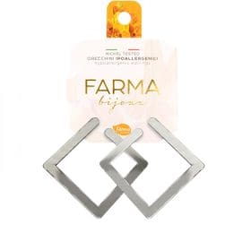 Υποαλλεργικά Σκουλαρίκια Κρίκοι Ασημί Τετράγωνοι 40mm (BEC905) Farma Bijoux