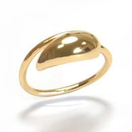 Υποαλλεργικό Δαχτυλίδι Χρυσό Δάκρυ (BEAN015) Farma Bijoux