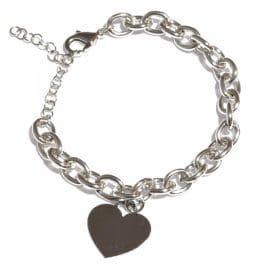 Υποαλλεργικό Βραχιόλι Ασημί Καρδιά 15/20CM (BE2SCAT) Farma Bijoux