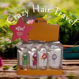 Προσφορά γνωριμίας Travel Size 100 ml Hiskin Crazy Hair σε Stand Πάγκου 60 τμχ