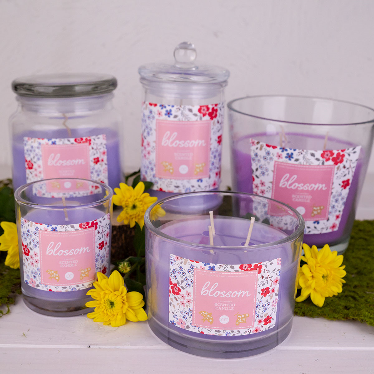 Κερί 330γρ σε γυάλινο δοχείο με καπάκι και άρωμα λεβάντας, Blossom - Accentra - Image 2