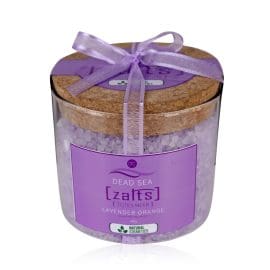 Αλατα της Νεκράς Θάλασσας με άρωμα λεβάντας και πορτοκαλιού σε βάζο 540g – Accentra