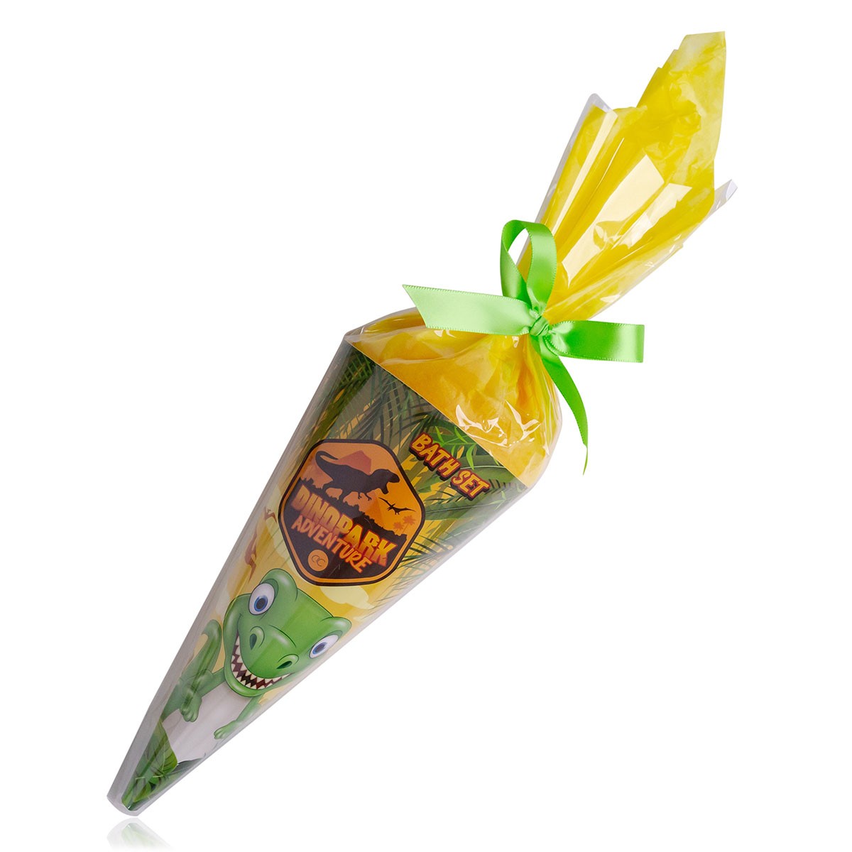 Κώνος με 60ml bubble bath, 50g bath fizzer & σφουγγάρι, Dinopark - Accentra
