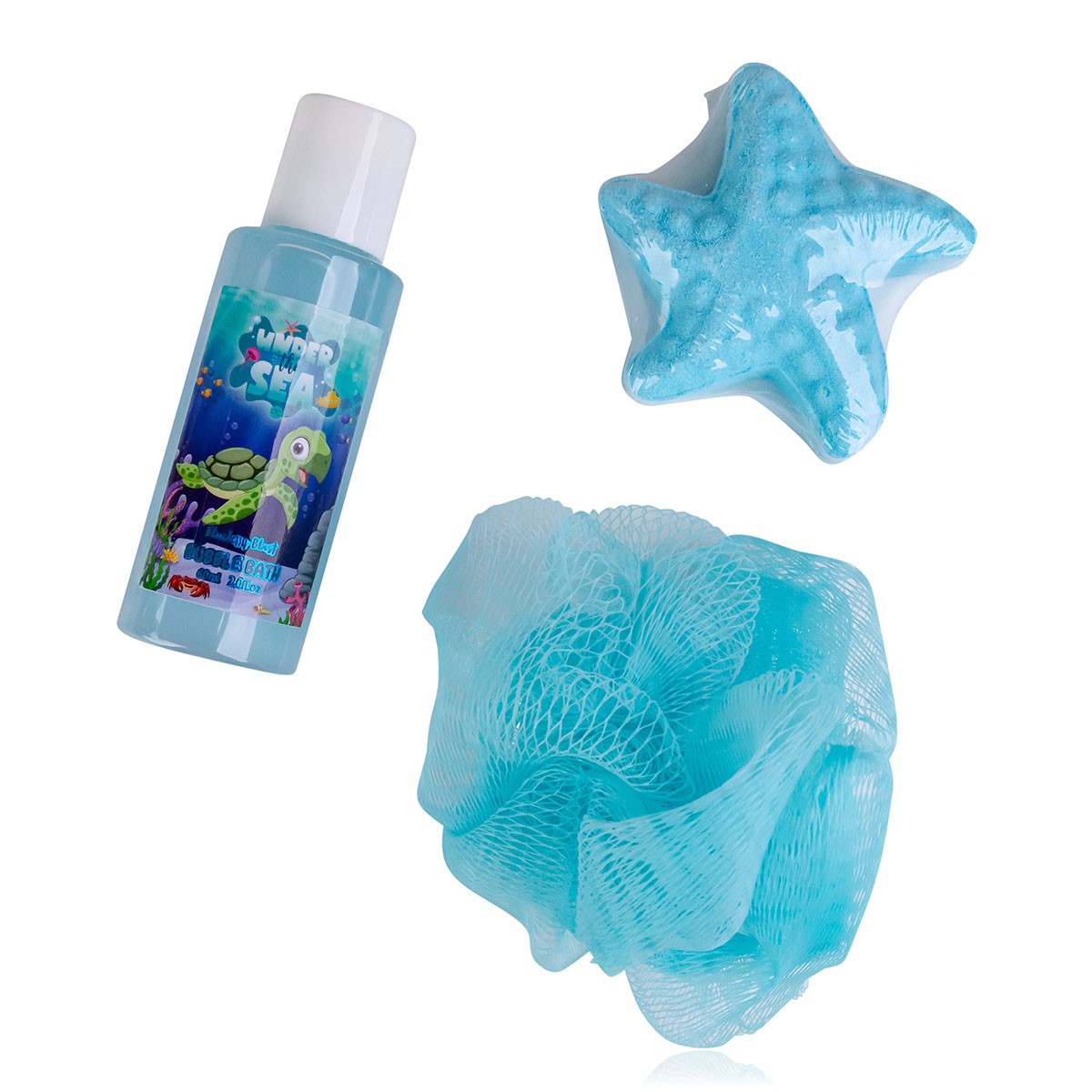Κώνος με 60ml bubble bath, 50g bath fizzer & σφουγγάρι, Under the sea - Accentra - Image 2