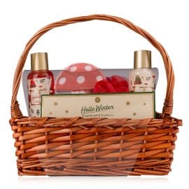 Σετ μπάνιου 5 τεμαχίων σε λευκό καλάθι, Winter Magic – Accentra