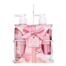 Σετ χεριών σε μεταλλικό καλάθι με σαπούνι 290ml &amp; λοσιόν χεριών 290ml, From my Heart – Accentra