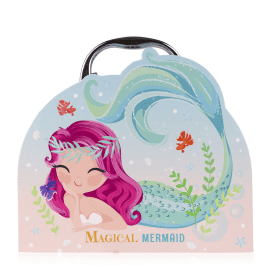 Bath set σε βαλιτσάκι με 100ml αφρόλουτρο, 100g bath fizzer &amp; σφουγγάρι, Magical Mermaid – Accentra