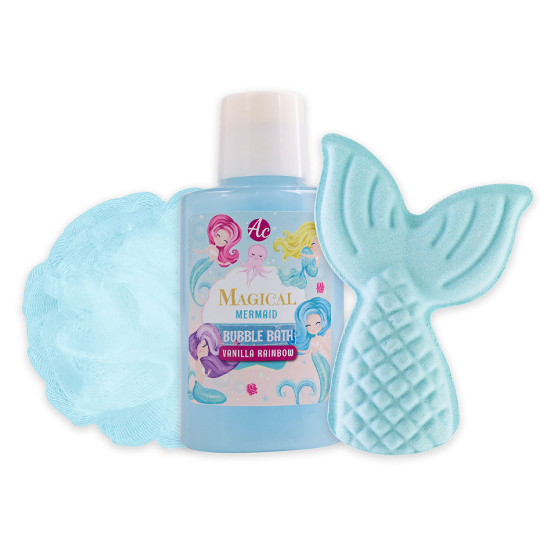 Bath set σε βαλιτσάκι με 100ml αφρόλουτρο, 100g bath fizzer & σφουγγάρι, Magical Mermaid - Accentra - Image 2