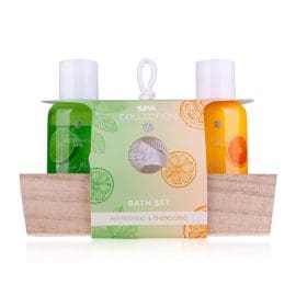 Bath set σε ξύλινη βάση με αφρόλουτρο 100ml &amp; λοσιόν σώματος 100ml, Spa Collection – Accentra