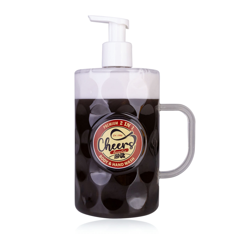 Ανδρικό σαπούνι χεριών & σώματος 720ml σε συσκευασία που θυμίζει ποτήρι μαύρης μπύρας - Accentra