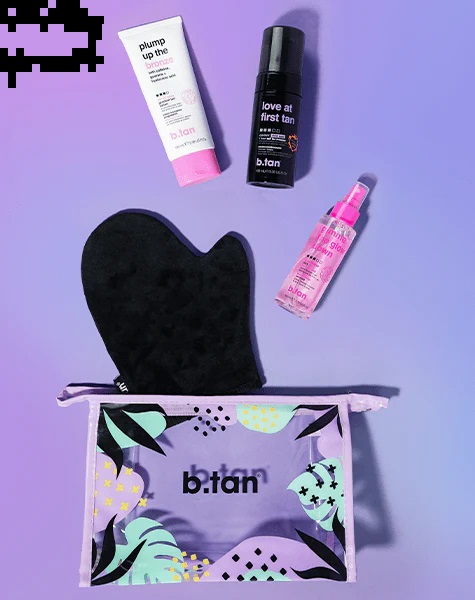 Love at first tan, Travel self tan set με self tanner, λοσιόν, γάντι & facial tan mist 100ml - BTan - Image 2