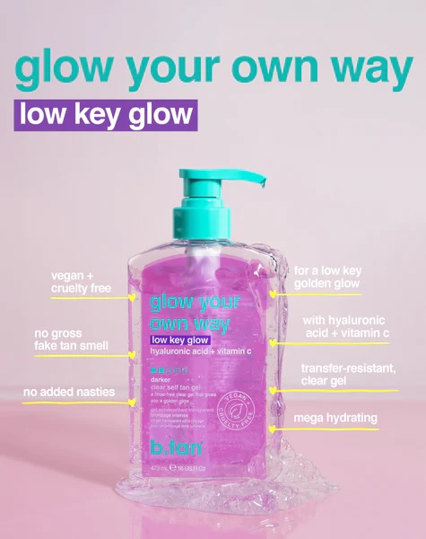 Glow your own way, low key glow 495ml Διαφανές Self tan gel χαμηλής έντασης μαυρίσματος - B.Tan - Image 2
