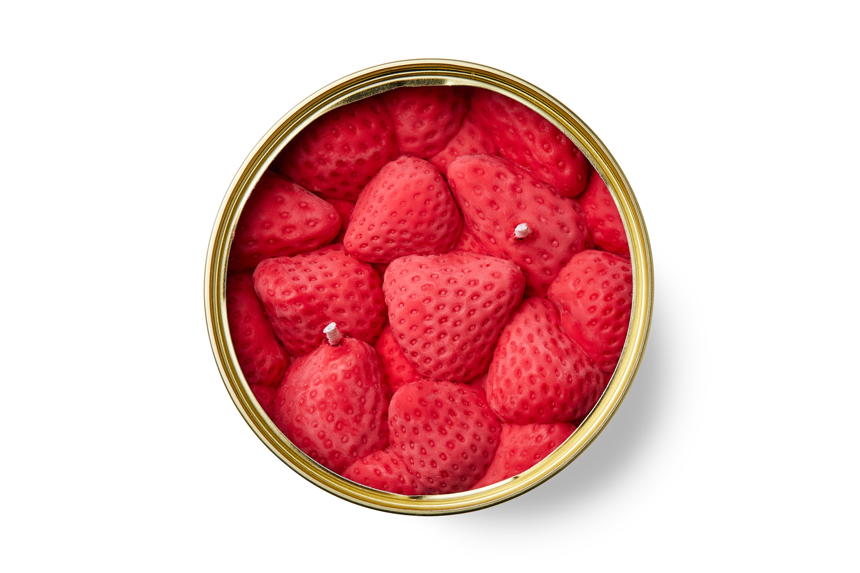 Φυτικό Γκουρμέ Κερί σε κονσέρβα, Ripe Strawberries 300gr - CandleHand - Image 2