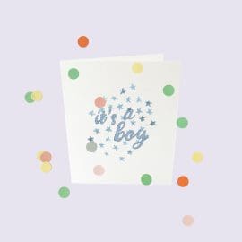 Ευχετήρια Κάρτα κονφετί, it&amp;apos;s a boy – The Gift Label