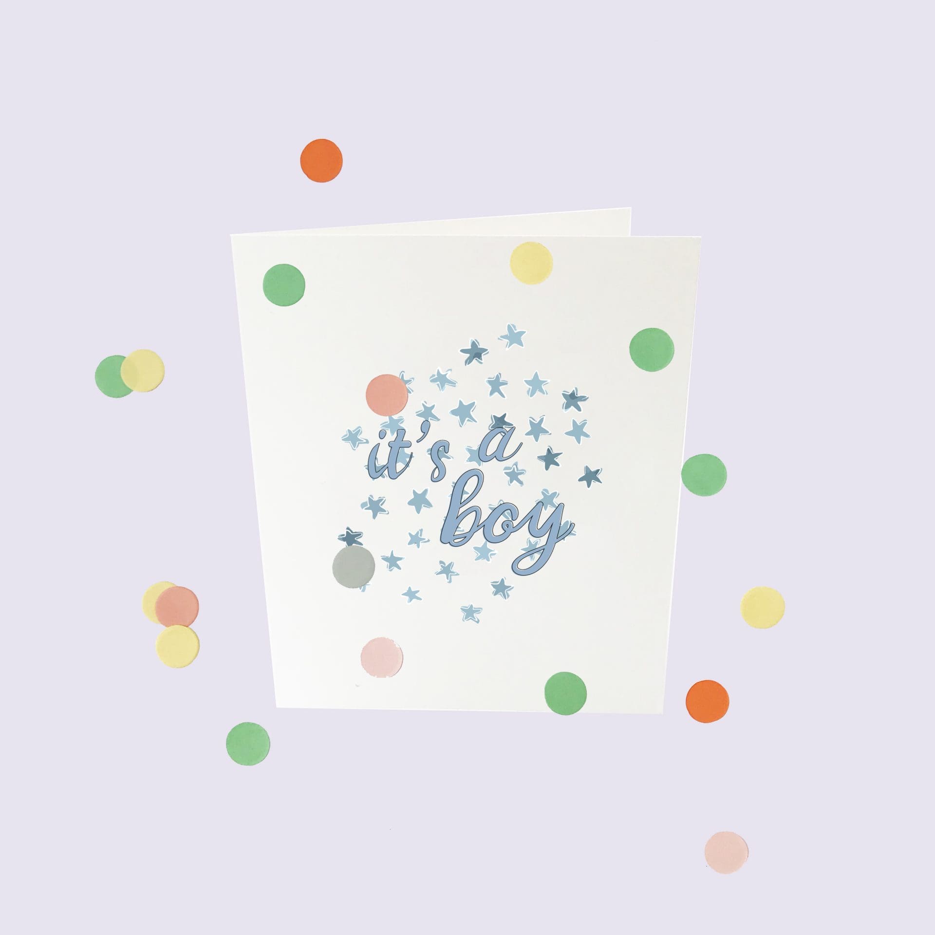 Ευχετήρια Κάρτα κονφετί, it's a boy - The Gift Label