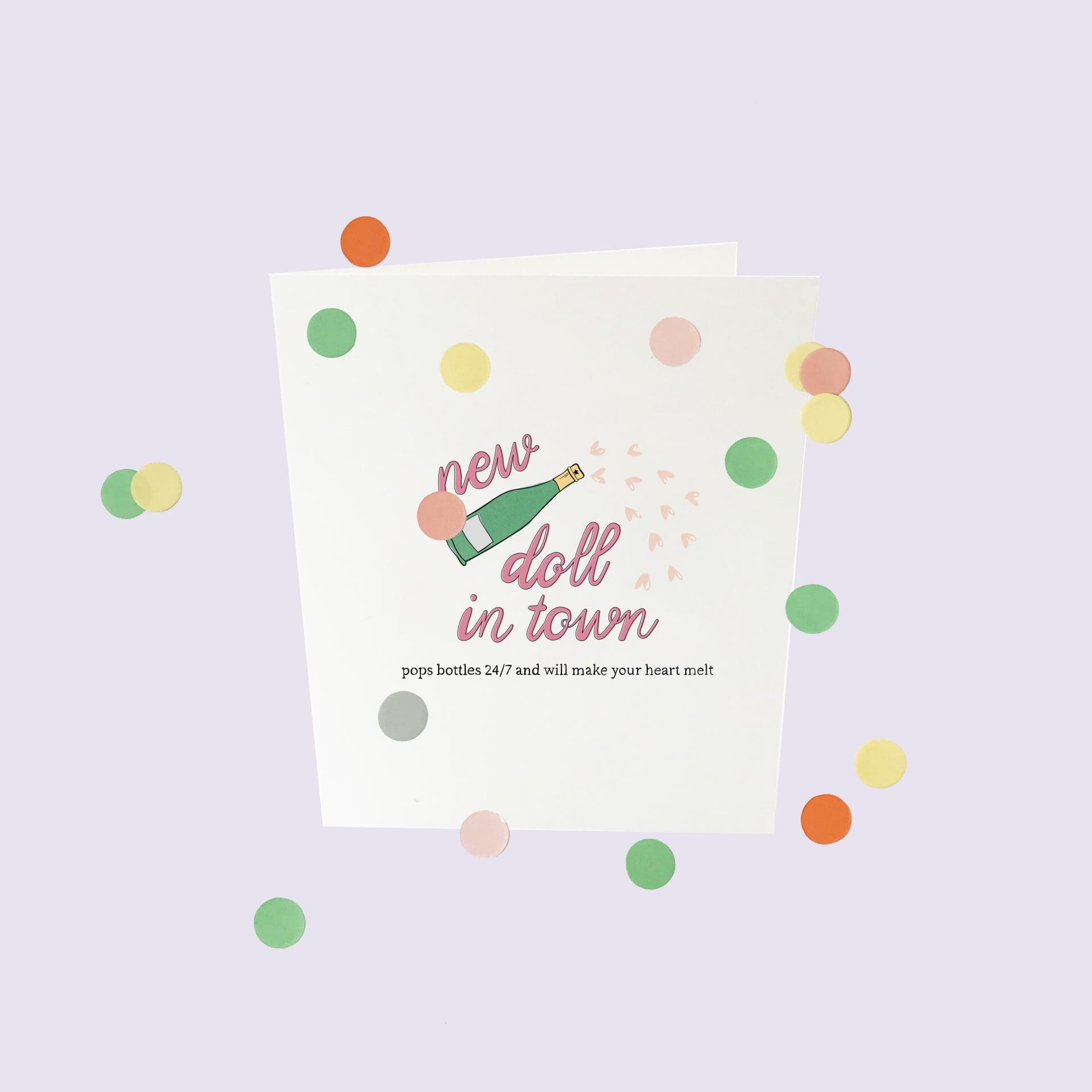 Ευχετήρια Κάρτα κονφετί, new doll in town - The Gift Label