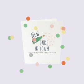 Ευχετήρια Κάρτα κονφετί, new dude in town – The Gift Label