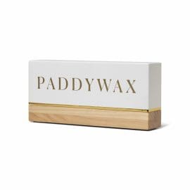 Wood and white brand brick – Paddywax