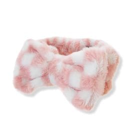 Ροζ καρό, fluffy Κορδέλα μαλλιών 24*8.6cm, Cecily – By Upper Canada